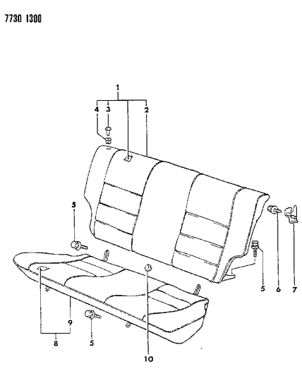 1988 Dodge Colt Rear Seat Diagram 3