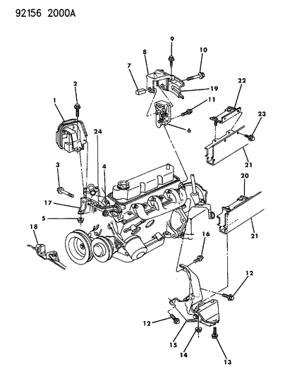 1992 Dodge Grand Caravan Insulator Diagram for 4612005