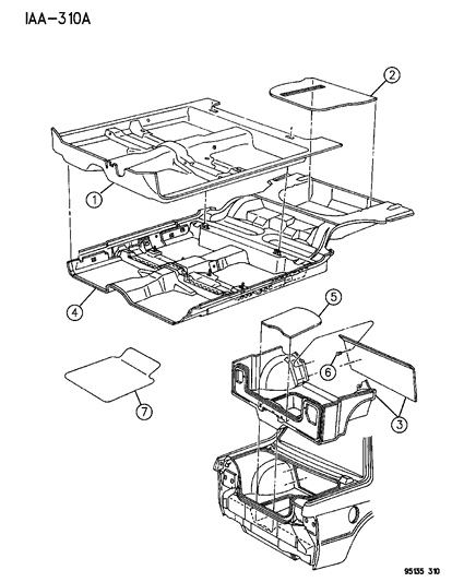 1995 Dodge Spirit Carpet & Silencers Diagram