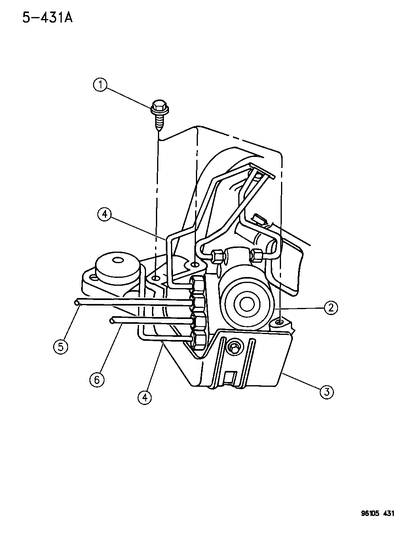 1996 Chrysler Town & Country Anti-Lock Brake Control Diagram