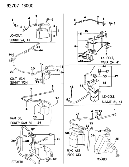 1993 Dodge Ram 50 Bolt Diagram for MS240028