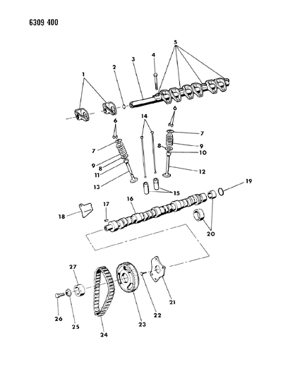 1986 Dodge Ram Van Camshaft & Valves Diagram 2