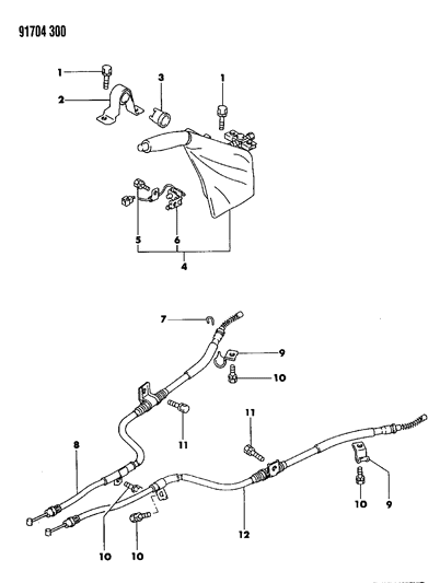 1991 Dodge Stealth Parking Brake Controls Diagram 2