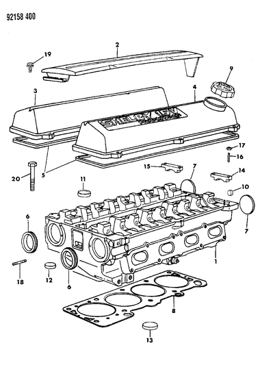 1992 Chrysler LeBaron Cylinder Head Diagram 1