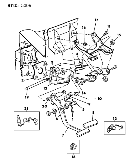 1991 Chrysler TC Maserati Brake Pedal Diagram