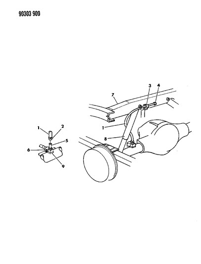 1991 Dodge Dakota Vent, Axle Rear Diagram