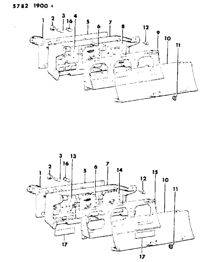 1985 Dodge Ram 50 Cluster, Instrument Panel Diagram 2