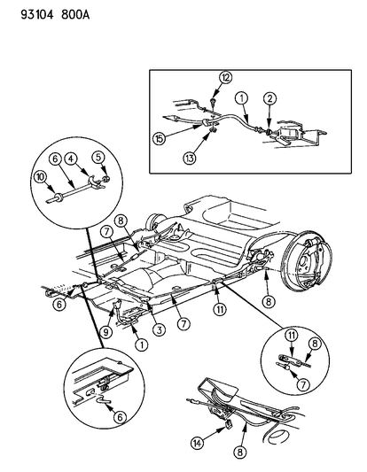 1993 Dodge Spirit Cable Parking Brake Diagram for 4423184