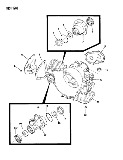 1989 Dodge Daytona Case, Extension And Retainer Diagram