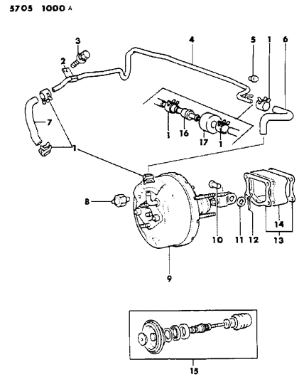 1985 Dodge Ram 50 Booster, Power Brake Diagram 1