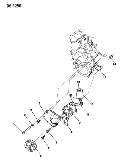 1992 Dodge D250 Pump Mounting - Power Steering Diagram 1