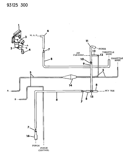 1993 Dodge Dynasty Emission Hose Harness Diagram 3