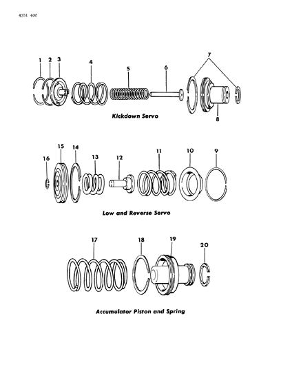 1984 Dodge D150 Servo - Accumulator Piston & Spring Diagram