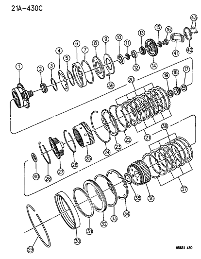 1995 Chrysler Sebring Piston-2ND And 4TH Clutch Diagram for 4431647