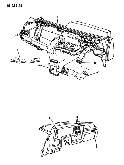 1991 Chrysler Imperial Air Distribution Ducts Diagram
