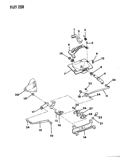 1993 Jeep Cherokee Controls, Shift Diagram 2