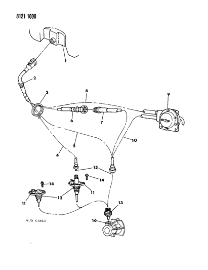 1988 Dodge Shadow Cables And Pinion, Speedometer Diagram