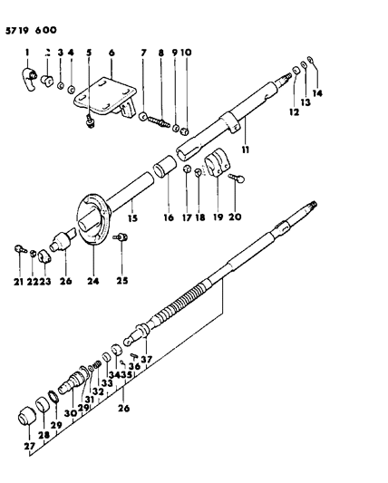 1985 Dodge Conquest Column, Steering Diagram