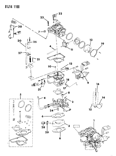 1986 Jeep Wrangler Carburetor & Component Parts Diagram 2