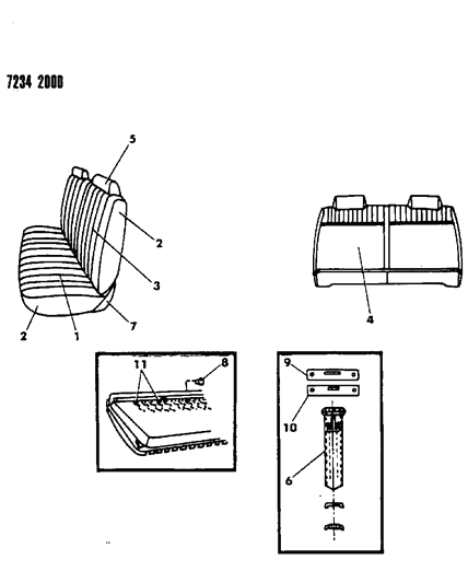 1987 Chrysler LeBaron Base Front Seat Diagram 1