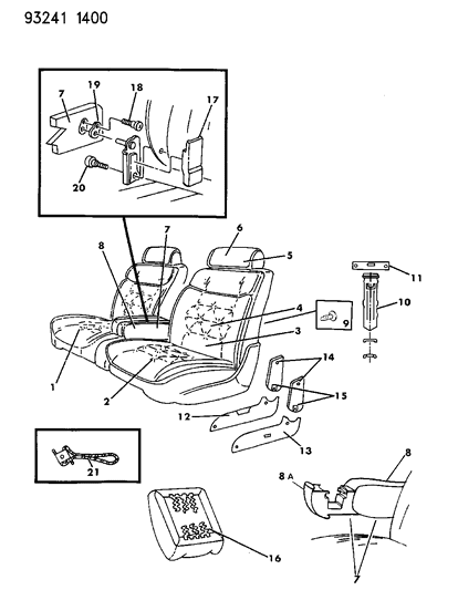 1993 Chrysler New Yorker Front Seat Diagram