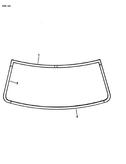 1984 Dodge Charger Mouldings - Windshield Outside Diagram