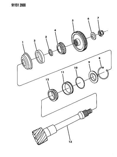 1991 Dodge Caravan Shaft - Transfer Diagram 2