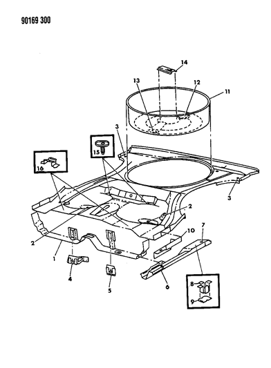 1990 Dodge Omni Floor Pan Rear Diagram