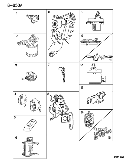 1995 Chrysler Cirrus Switches Diagram