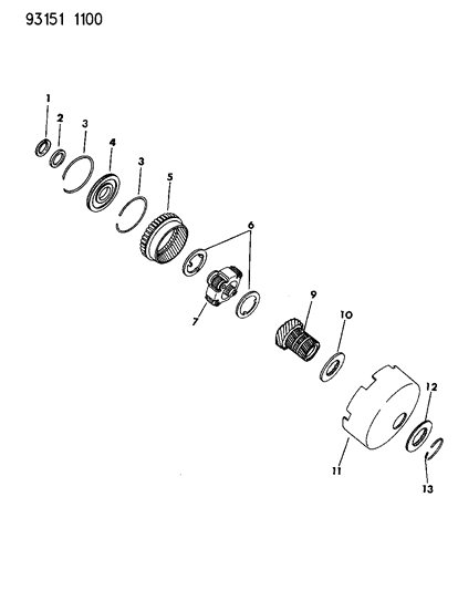 1993 Dodge Spirit Gears - Front Annulus & Sun Diagram