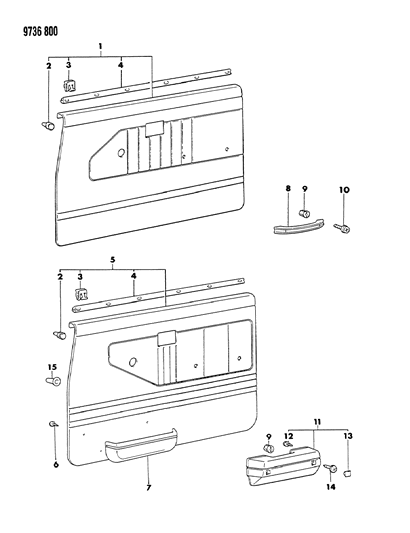 1989 Dodge Ram 50 Door Trim Panel Diagram