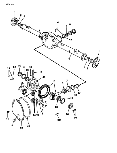 1984 Chrysler Fifth Avenue Axle, Rear, With Differential And Carrier Diagram 2