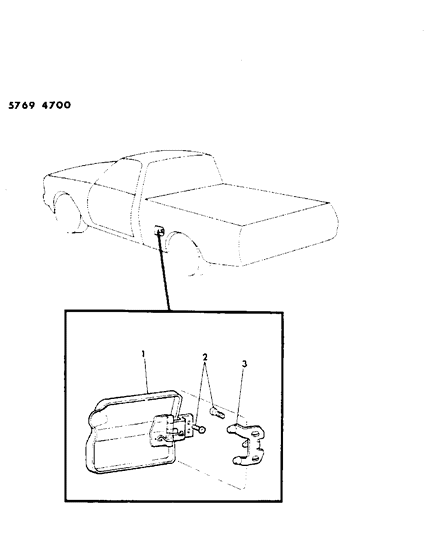 1985 Dodge Ram 50 Fuel Filler Door Diagram