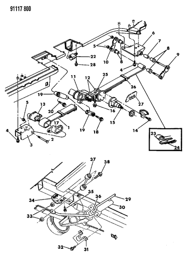 1991 Dodge Grand Caravan BUSHING-SWAY Bar Diagram for 4626015