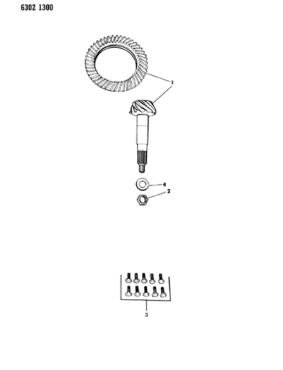 1986 Dodge D150 Gear & Pinion Kit - Front Axles Diagram 1