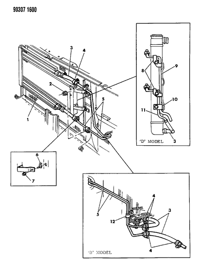 1991 Dodge D150 Oil Cooler - Auxiliary Diagram