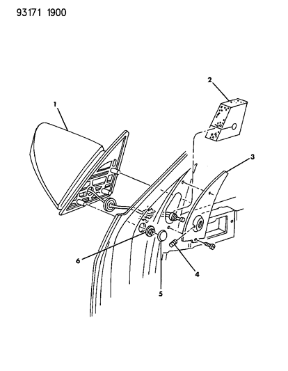 1993 Chrysler LeBaron Sedan Mirror - Exterior Diagram