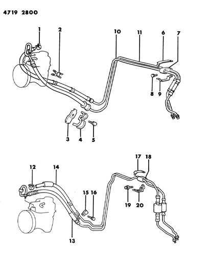 1984 Dodge Ram 50 Hose & Attaching Parts - Power Steering Diagram 1