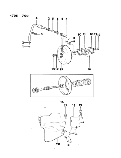 1984 Dodge Colt Booster, Power Brake Diagram 2