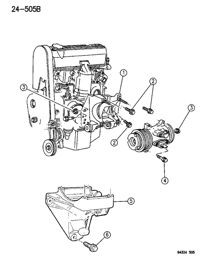 1996 Dodge Dakota Mounting - Compressor Diagram 1