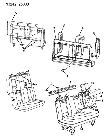 1993 Chrysler Town & Country Child Seat Diagram