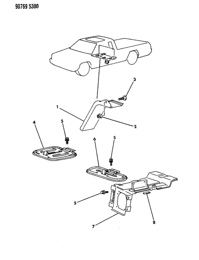 1990 Dodge Ram 50 Luggage Box Diagram