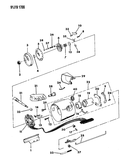 1992 Jeep Comanche Housing - Steering Column Upper Diagram 1