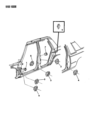 1989 Dodge Aries Plugs - Body Side Diagram