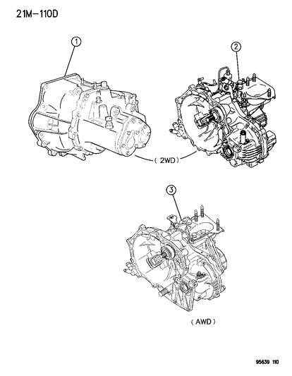 1995 Dodge Avenger Transaxle Assemblies Diagram