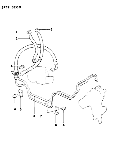 1986 Dodge Ram 50 Hose & Attaching Parts - Power Steering Diagram 3