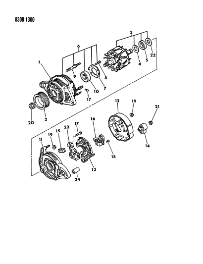 1989 Dodge D350 Alternator Diagram 1