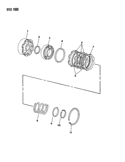 1989 Dodge Lancer Clutch, Front Diagram