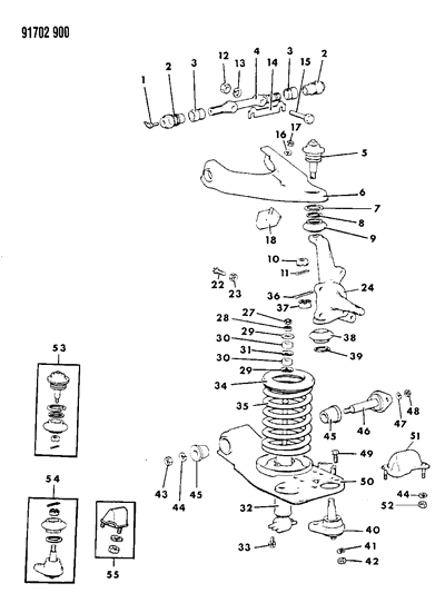 1991 Dodge Ram 50 Suspension - Front Diagram 2