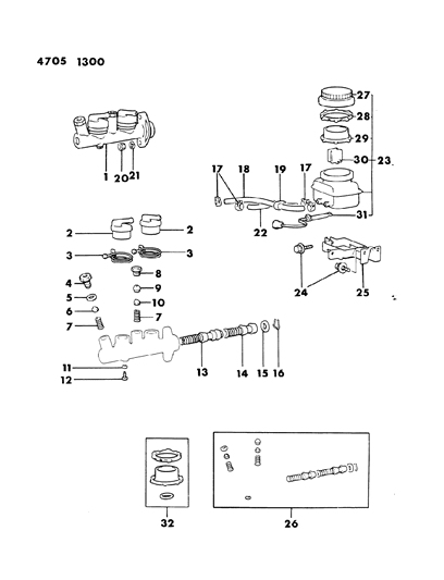 1984 Dodge Colt Gasket-Pad,Brake Fluid RESE Diagram for MB134773